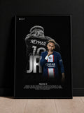 Neymar Jr. Football Poster with Frame