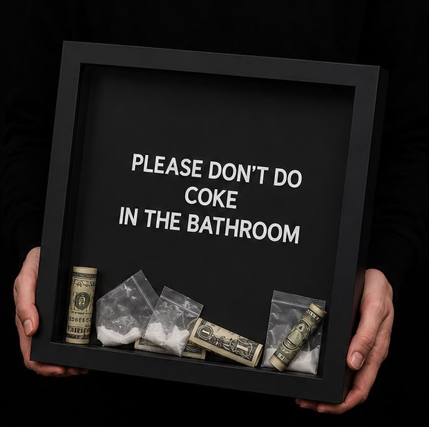 "Please Don't Do Coke in the Bathroom" Shadow Box Wall Art