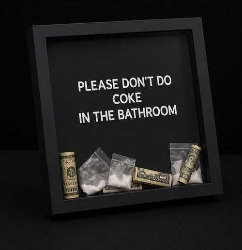 "Please Don't Do Coke in the Bathroom" Shadow Box Wall Art