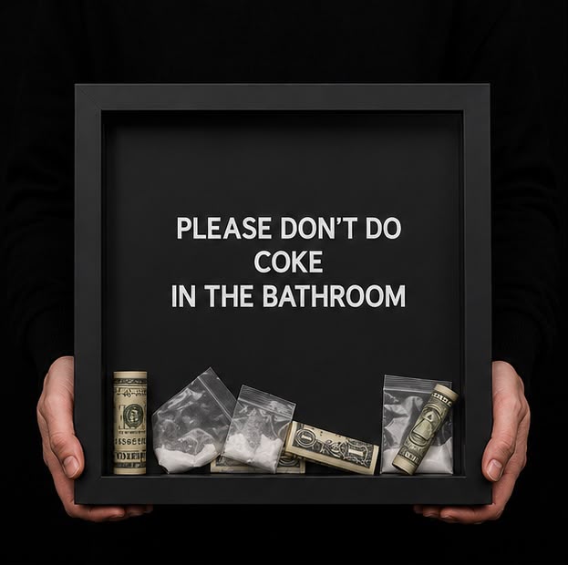 "Please Don't Do Coke in the Bathroom" Shadow Box Wall Art