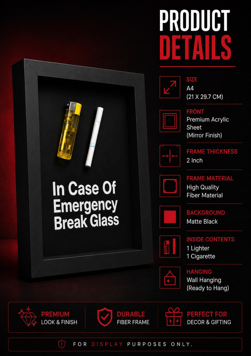 Emergency Break Glass Wall Art